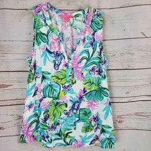 Lilly Pulitzer Essie Top Size Medium Mermaid in the Shade